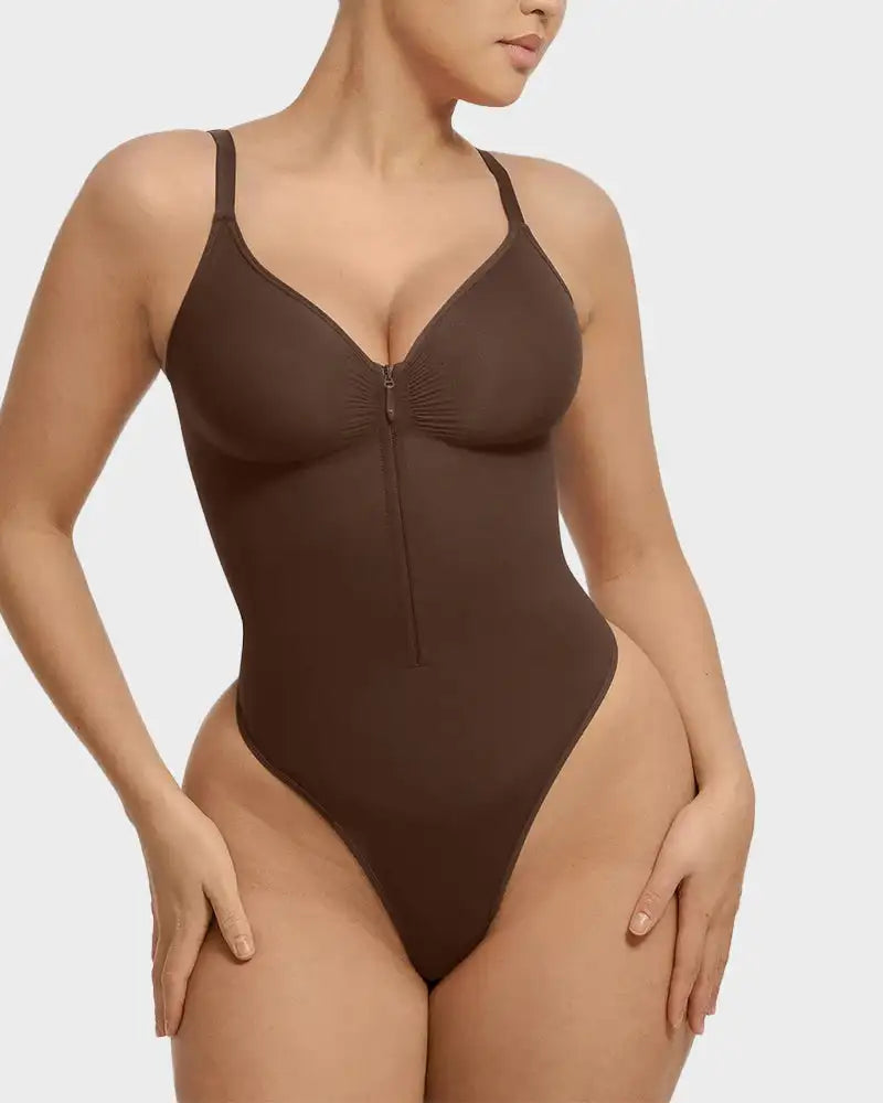 The Zip & Shape Bodysuit / COCOA